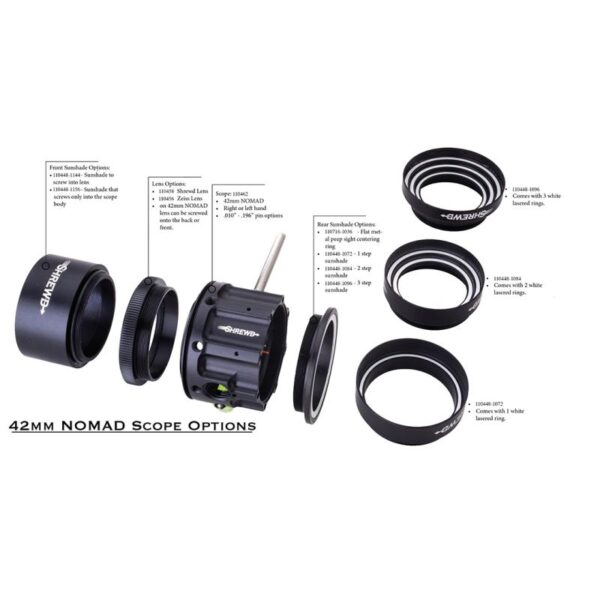 Shrewd Sunshade 42 mm Rear 2 Step fits without Lens fits Front/Rear w/Two Lasered Ring