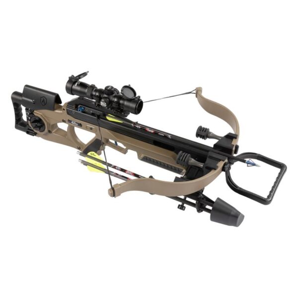 Excalibur Crossbow Recurve Package Assassin Extreme Flat Dark Earth with Tact 100 Scope and Quill 16.5 Arrows - Image 4
