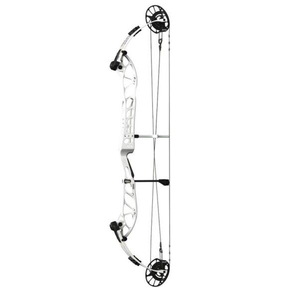 PSE Compound Bow Dominator Duo X 40 EM2 RH 60#-(24.0''-30.0") 75-75% Let Off Charcoal Handle/White Limbs - Image 3