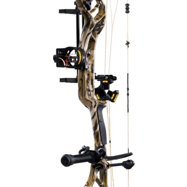 Bear Archery Compound Bow Legend 30 Package LH (14#-70#)-(18.0"-31.0") 85% Let Off Mossy Oak Bottomland Handle/Black Limbs - Image 5